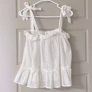 White Eyelet Tank Top